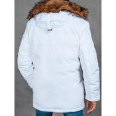 Dstreet Pánská zimní bunda s kapucí bílá tx4322 M