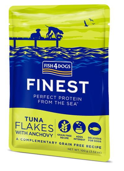 Fish4Dogs Kapsička pro psy Finest tuňákové kousky s ančovičkami 100 g