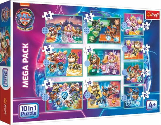 Trefl Puzzle Tlapková patrola ve velkofilmu MEGA PACK 10v1