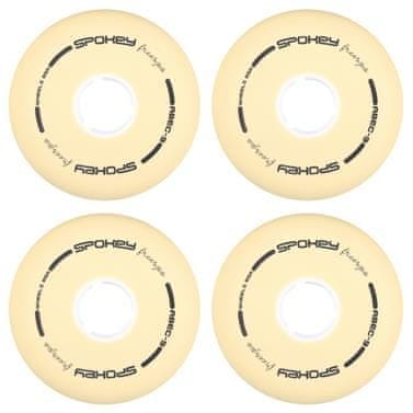 Spokey PU 80 mm Náhradní kolečka k bruslím FREESPO WHITE SET, 4 ks