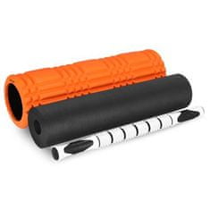 Spokey MIXROLL 3v1 Sada masážních fitness válců, 45 cm, oranžová