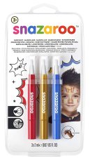 Snazaroo Barvy na obličej s aplikátorem Brush Pen Adventure 3ks