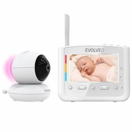 Evolveo BabyMonitor NL4, Dětská chůvička s nočním světlem a otočnou kamerou