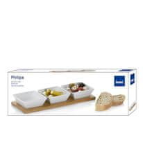 Kela Servírovací misky PHILIPA 4ks porcelán/bambus KL-12261