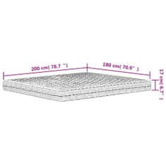 Vidaxl Pěnová matrace bílá 180 x 200 cm tvrdost H2 H3