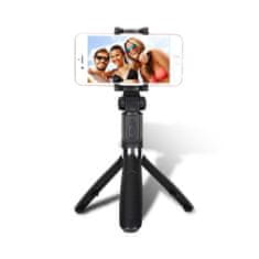 Techsuit Selfie tyč Tripod Techsuit L01 Stabilní držák na stativ s výsuvným ramenem, dálkové ovládání Bluetooth, 70 cm – černý