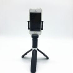 Techsuit Selfie tyč Tripod Techsuit L01 Stabilní držák na stativ s výsuvným ramenem, dálkové ovládání Bluetooth, 70 cm – černý