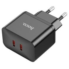 Hoco Nabíječka do sítě Hoco Triumph (N29) – Dual Port Type-C, 35W s kabelem USB-C to Type-C – černá