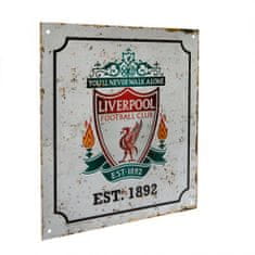 FotbalFans Plechová cedule Liverpool FC, Retro Znak klubu, 23x25 cm