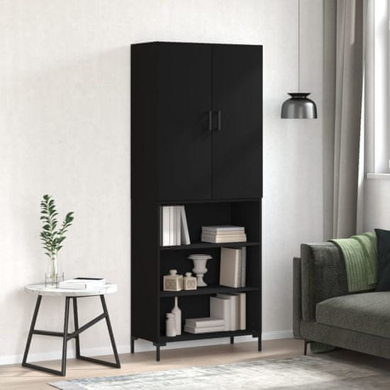 Vidaxl Skříň highboard černá 69,5 x 34 x 180 cm kompozitní dřevo