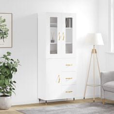 Greatstore Skříň highboard bílá 69,5 x 34 x 180 cm kompozitní dřevo