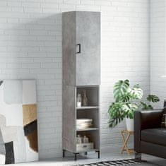 Greatstore Skříň highboard betonově šedá 34,5x34x180 cm kompozitní dřevo