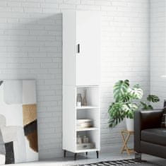 Greatstore Skříň highboard bílá s vysokým leskem 34,5x34x180 cm kompozit