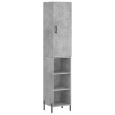 Vidaxl Skříň highboard betonově šedá 34,5x34x180 cm kompozitní dřevo