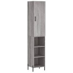 Greatstore Skříň highboard šedá sonoma 34,5 x 34 x 180 cm kompozitní dřevo