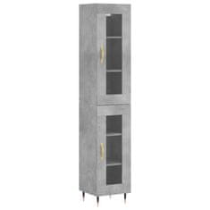 Vidaxl Skříň highboard betonově šedá 34,5x34x180 cm kompozitní dřevo