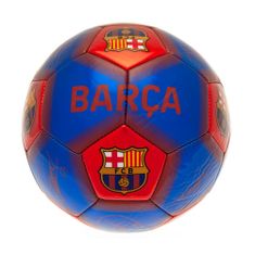 FotbalFans Fotbalový Míč FC Barcelona, Podpisy, Modrý, 32 panelů, Vel. 1