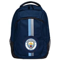 FotbalFans Stylový Batoh Manchester City FC, Modrý, 2 Kapsy, 46x32x14 cm