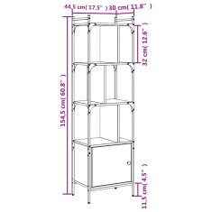 Greatstore Knihovna s dvířky dub sonoma 44,5x30x154,5 cm kompozitní dřevo