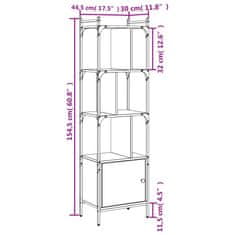 Greatstore Knihovna s dvířky černá 44,5 x 30 x 154,5 cm kompozitní dřevo