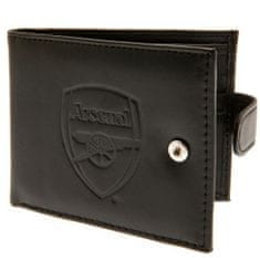 FotbalFans Kožená peněženka Arsenal FC, Černá, Ochrana RFID, 11x10,5 cm