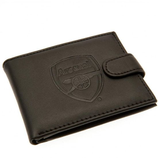 FotbalFans Kožená peněženka Arsenal FC, Černá, Ochrana RFID, 11x10,5 cm