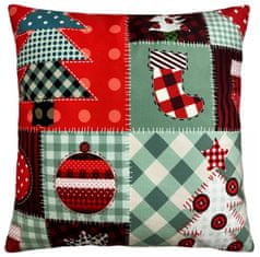 Decora Vánoční polštář XMAS PATCHWORK 40x40 cm Mybesthome Varianta: Povlak na polštář, 40x40 cm