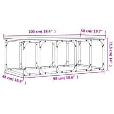 Greatstore Konferenční stolek kouřový dub 100x50x35,5 cm kompozitní dřevo