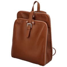 Delami Vera Pelle Trendový dámský kožený kabelko-batoh Giada, hnědý