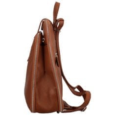 Delami Vera Pelle Trendový dámský kožený kabelko-batoh Giada, hnědý