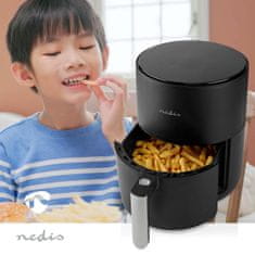 Nedis KAAF140BK digitální horkovzdušná fritéza 3l, 8 programů, 1500W, černá