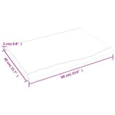 Vidaxl Koupelnová deska tmavě hnědá 60x40x2 cm ošetřený masiv