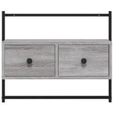 Greatstore TV skříňka nástěnná šedá sonoma 60,5x30x51 cm kompozitní dřevo
