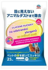 Japan Premium Prostředek na odstranění alergenů ze zvířecí srsti ve formě vlhčených ručníků, 25 ks, 20 x 30 cm