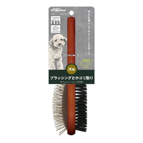 Japan Premium Rozčesávací kartáč a kartáč 2v1 pro lesk srsti psů s funkcí jemného působení na kůži. Velikost M