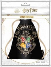 CurePink Pytlík gym bag Harry Potter: Bradavický znak (30 x 40 x 28 cm)