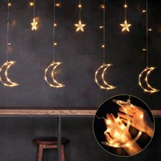 ModernHome Vánoční světelný LED řetěz Luna Stars 400 cm teplý bílý