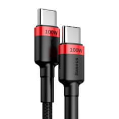 BASEUS Datový kabel Baseus Cafule USB-C to USB-C Baseus Cafule, 100W, 2m černý/červený