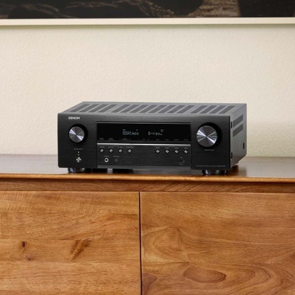 výkonný av receiver denon avr s770h Bluetooth wifi 8k60hz 4k120hz 6hdmi vstupů 1 hdmi výstup výkon 140 w na kanál 7.2 kanálů audyssey kalibrace zvuku dolby atmos dolby atmos height virtualization dtsx dts virtualx hdcp 2.3 hdr10 hdr10+ hlg dolby vision  amazon alexa apple siri google assistant hlasové ovládání streaming tidal tunein spotify deezer amazon music hd phono vstup dva výstupy pro subwoofery heos built in streaming ve více zónách usb port flac alac wav dsd soubory