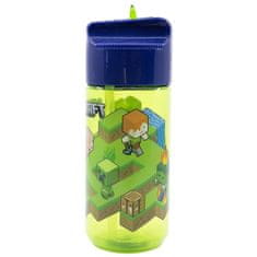 Stor Plastová láhev s výsuvným brčkem MINECRAFT, Transparent Tritan, 430ml, 40436