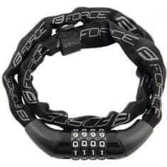 Force Zámek Chain 1200/4 mm - řetězový, na klíč, černá