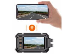 CARCLEVER Motocyklová DUAL FULL HD kamera, 3 LCD, IP67 s GPS (dvrb07m)