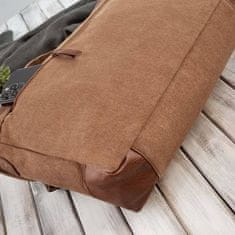 PAOLO PERUZZI Pánská taška přes rameno Brown Leather Vegan