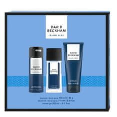 David Beckham Classic Blue - deodorant s rozprašovačem 75 ml + sprchový gel 200 ml + deodorant ve spreji 150 ml