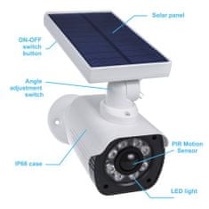 LTC SOL1800S Solární atrapa kamery, LED osvětlení, senzor pohybu, bílá 74214