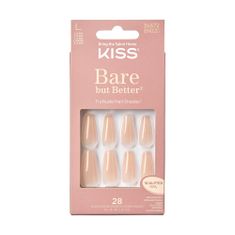 OEM Kiss Artificial Nails Bare But Better - Nude (velikost L) 1Op.(28ks)