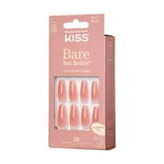 OEM Kiss Artificial Nails Bare But Better - Nude Glow (velikost L) 1Op.(28ks)