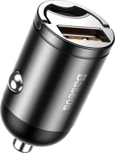 BASEUS Car Charger Tiny Star Mini Quick Charge, U+Um 12/24V, 30W Gray (VCHX-A0G)