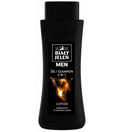 OEM White Jeleń For Men Hypoalergenní gelový šampon 2W1 s lopuchem 300 ml