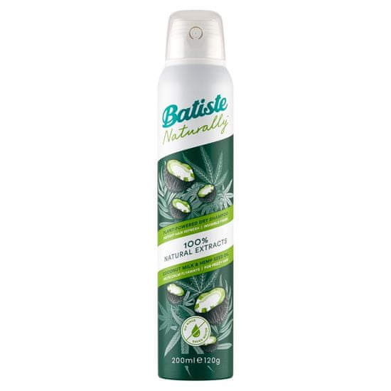 OEM Suchý šampon Batiste Naturally s kokosovým mlékem a konopným olejem 200 ml